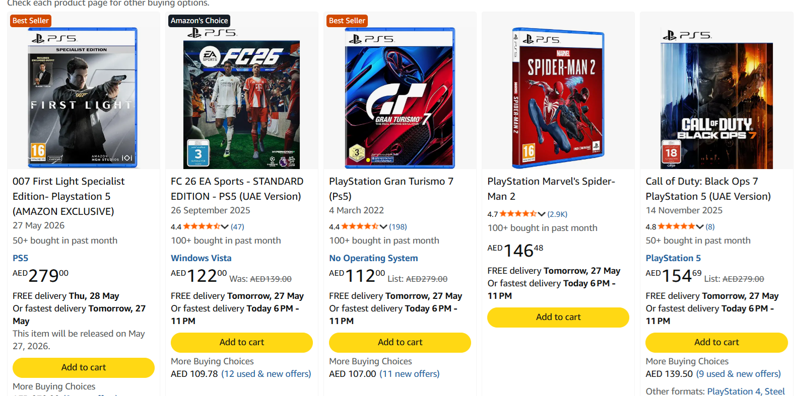 Amazon UAE gaming products